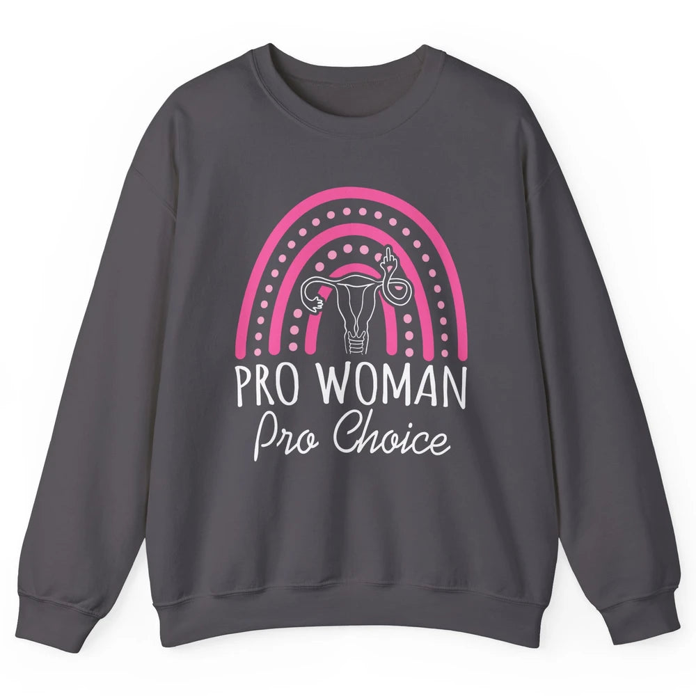 Pro Women Pro Choice My Uterus Rainbow Abortion Rights Unisex Crewneck Sweatshirt