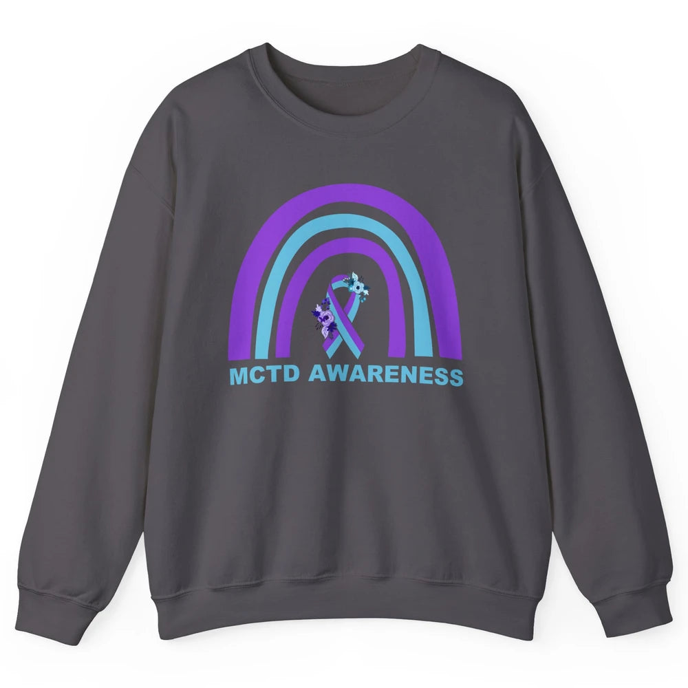 Mixed Connective Tissue Disease Awareness MCTD Floral Ribbon Unisex Crewneck Sweatshirt