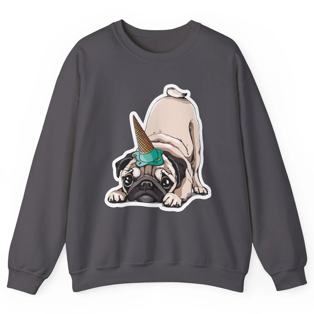 Puppy Pugs Funny Unicorn Pug Dog Lovers Gift Cute Pug Dog Unisex Crewneck Sweatshirt