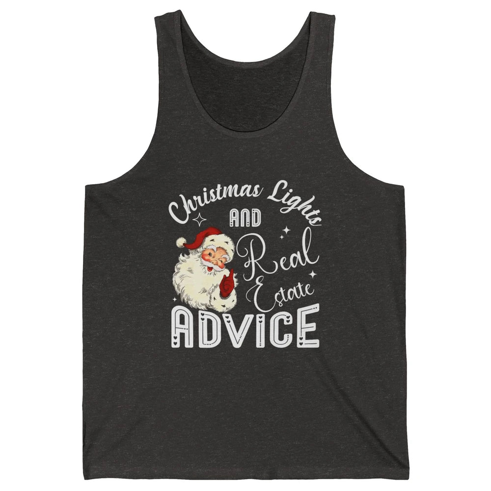 Merry Christmas Xmas Lights Santa Realtor Real Estate Advice Unisex Jersey Tank