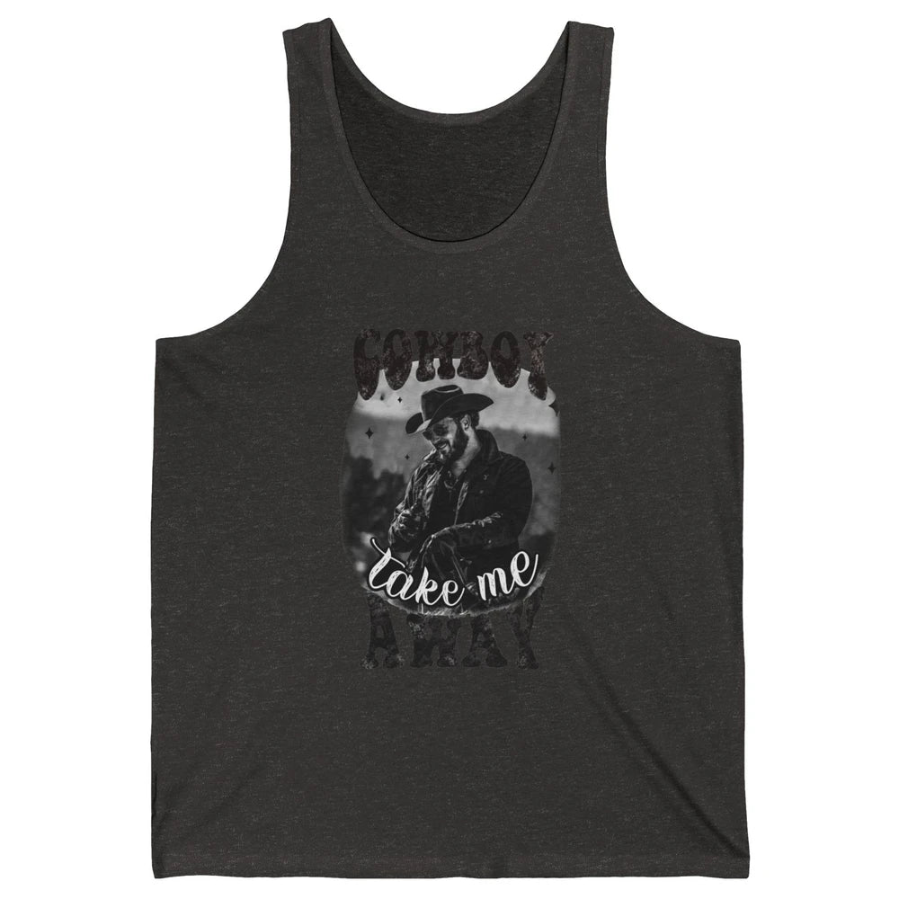 Retro Cowboy Take Me Away Western Country Music Cowboy Gift Unisex Jersey Tank