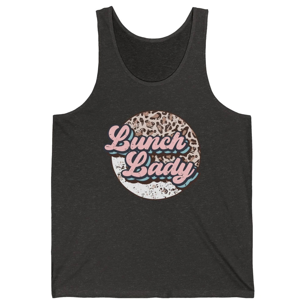 Retro Leopard Lunch Lady Cafeteria Life Lunch Lady Halloween Unisex Jersey Tank