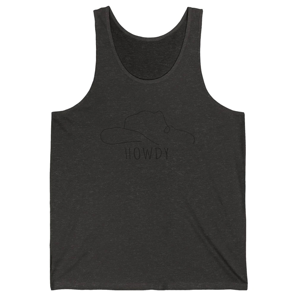 Retro Cowboy Hat Howdy Western Country Texas Cowgirls Gift Unisex Jersey Tank