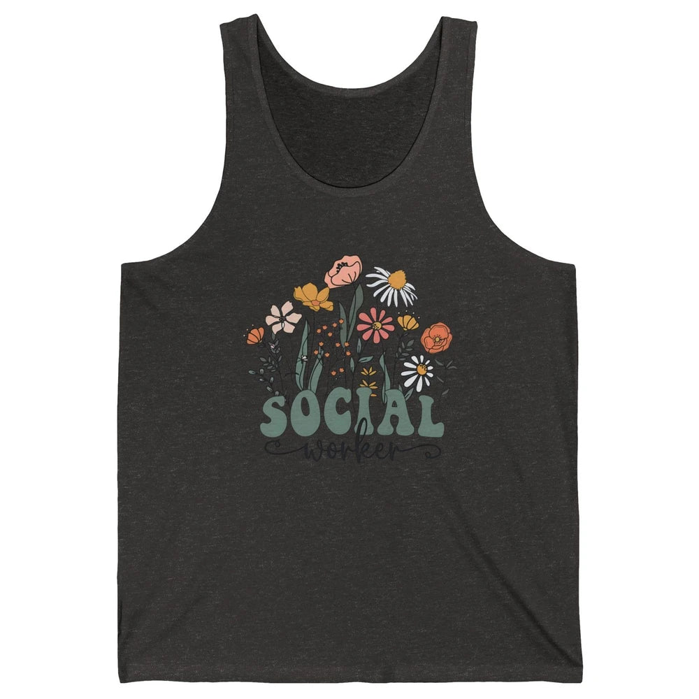 Social Worker Wildflower School Social Worker Teacher Gift Unisex Jersey Tank