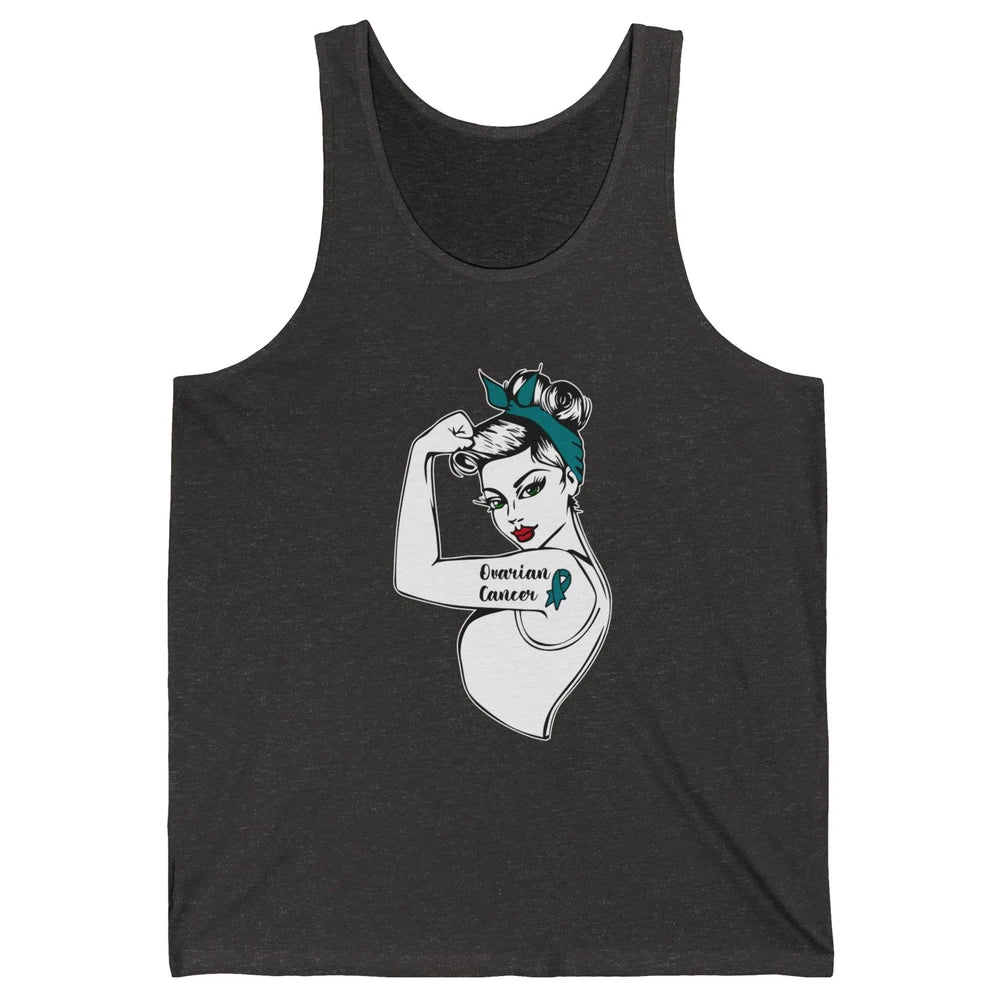 Ovarian Cancer Girl Power Women Bandana Cancer Warrior Unisex Jersey Tank