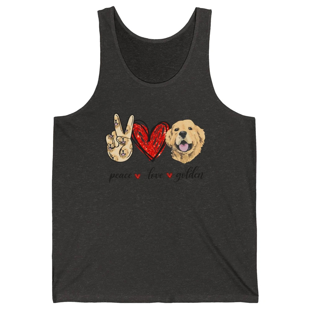 Peace Love Golden Dog Lover Golden Retriever Dad Mom Gift Unisex Jersey Tank