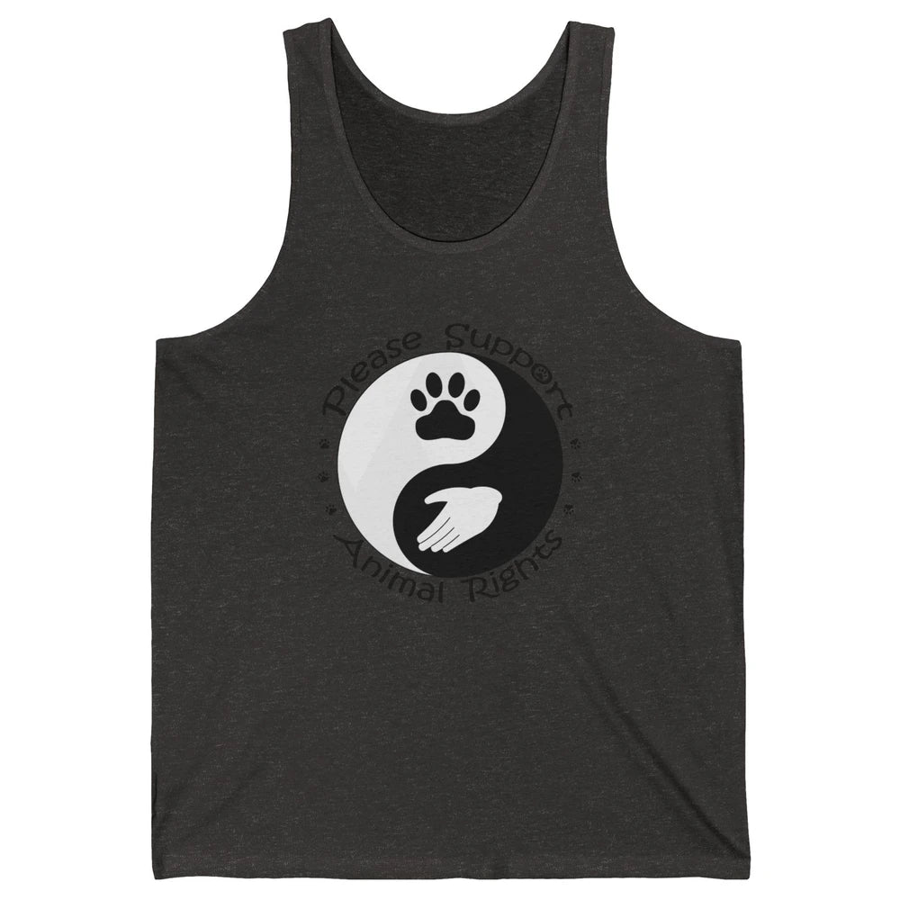 Please Support Animal Rights Pet Rescuer Paw Yin Yang Adopt Unisex Jersey Tank