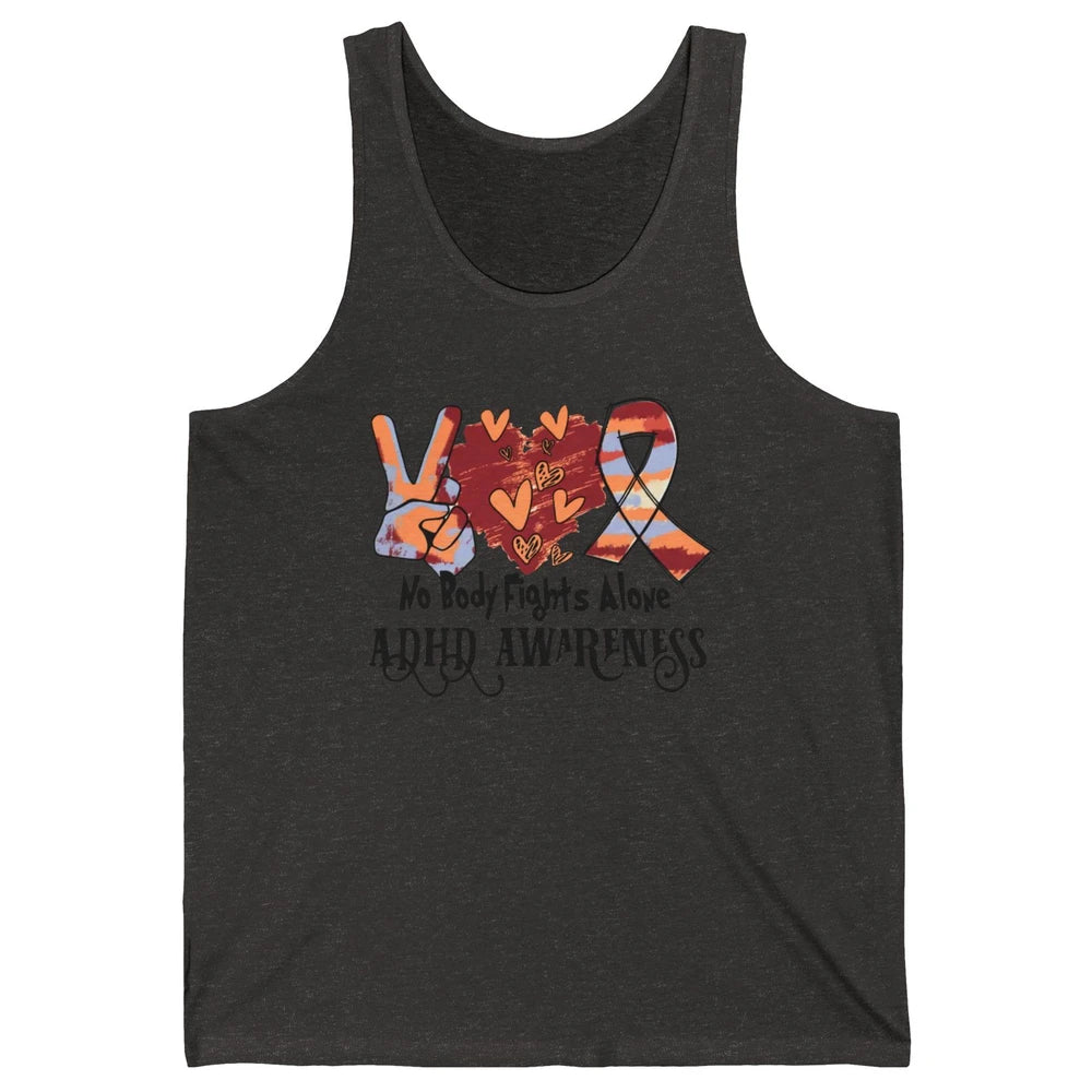ADHD Awareness Nobody Fights Alone Support ADHD Warrior Unisex Jersey Tank