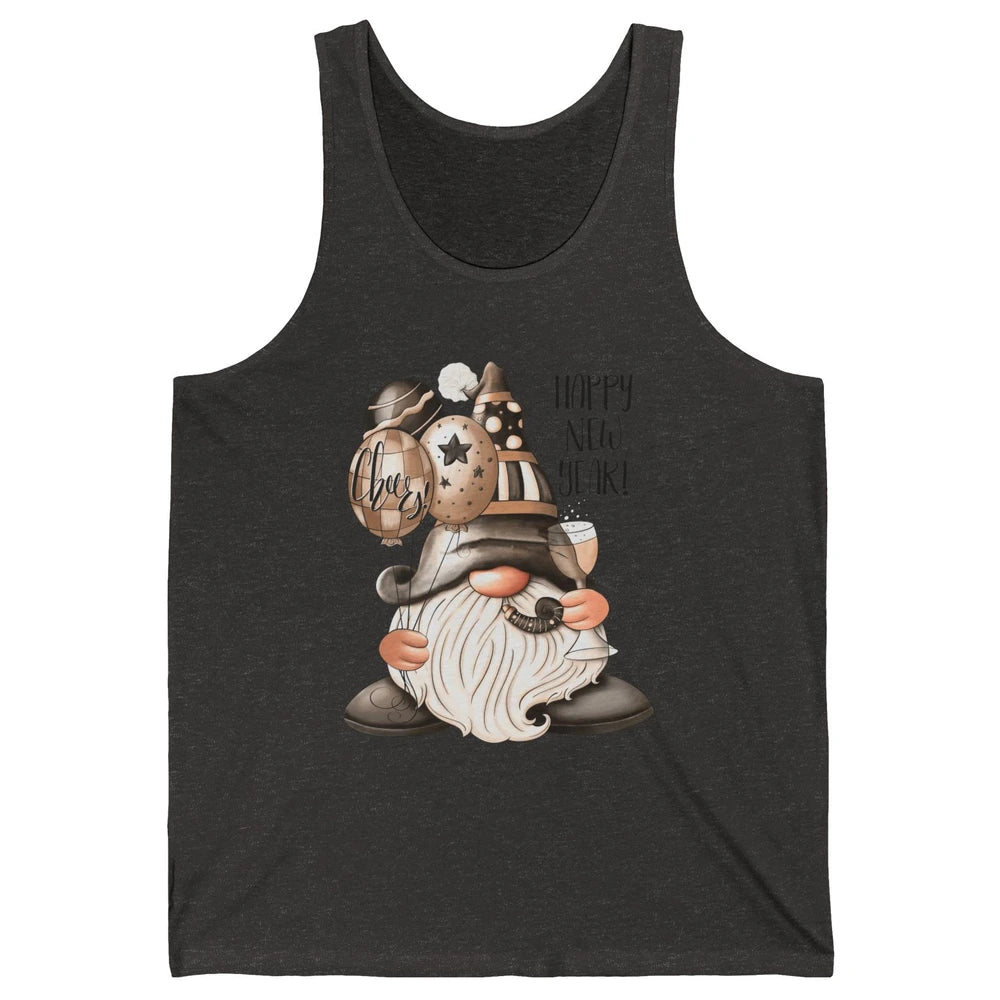 Happy New Year Gnome Champagne New Year Eve Cheer Gnomies Unisex Jersey Tank