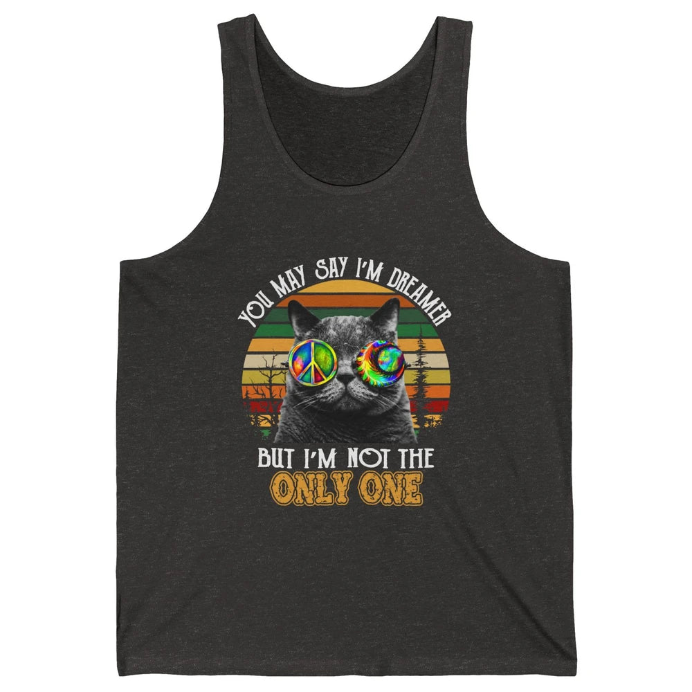 Retro Hippie Cat I'm A Dreamer Peace Lovers Hippie Soul Gift Unisex Jersey Tank