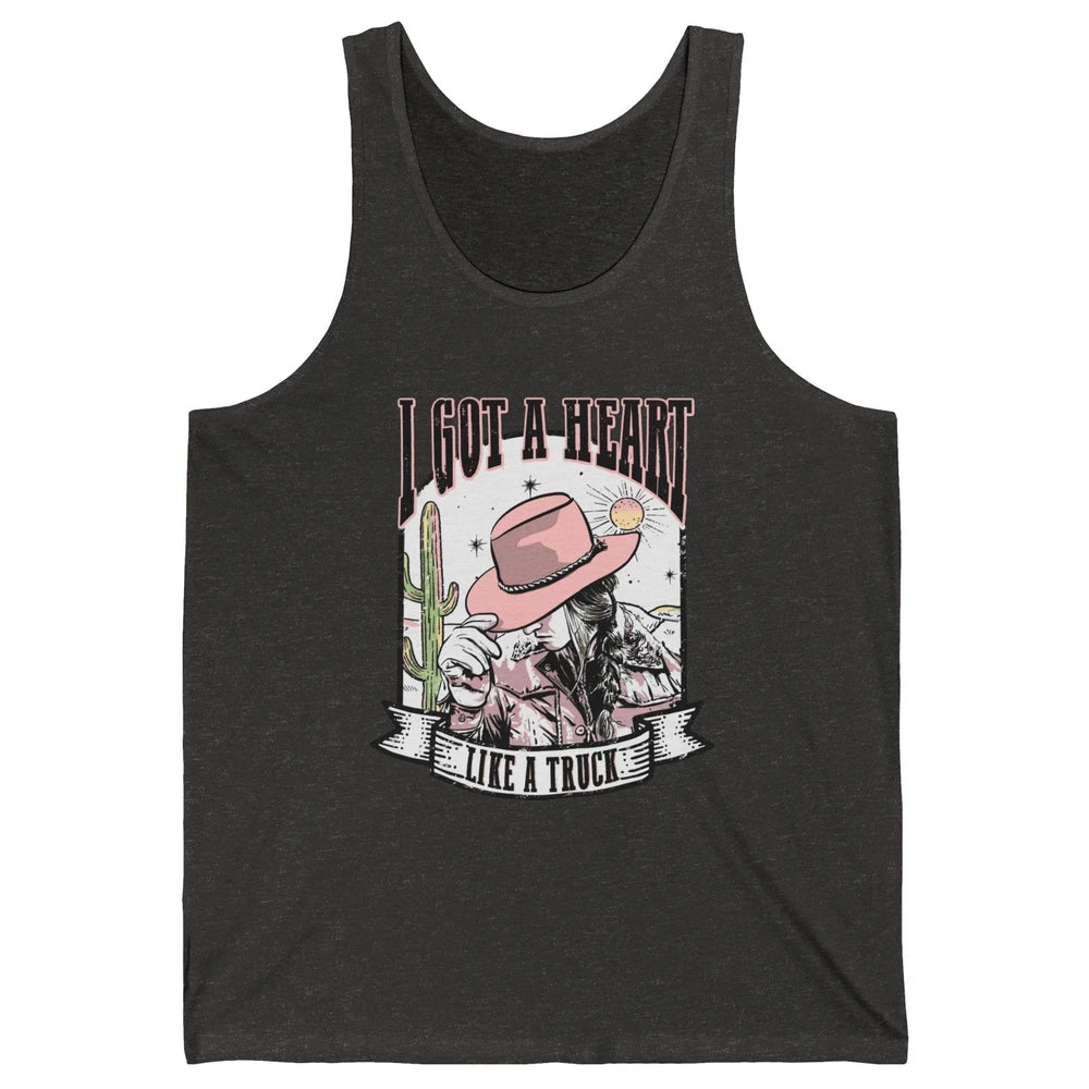 Retro Desert Cowgirl I Got A Heart Like A Truck Western Unisex Jersey Tank