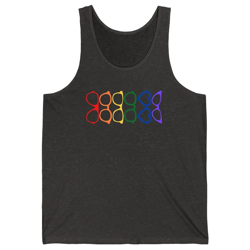 Rainbow Eyeglasses Pride Optometrist Optician Glasses Gift Unisex Jersey Tank
