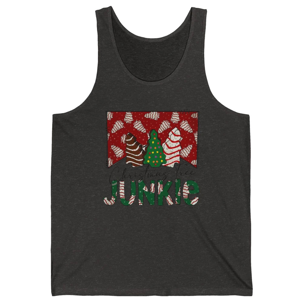 Funny Christmas Tree Cake Junkie Tis The Season Western Xmas Unisex Jersey Tank