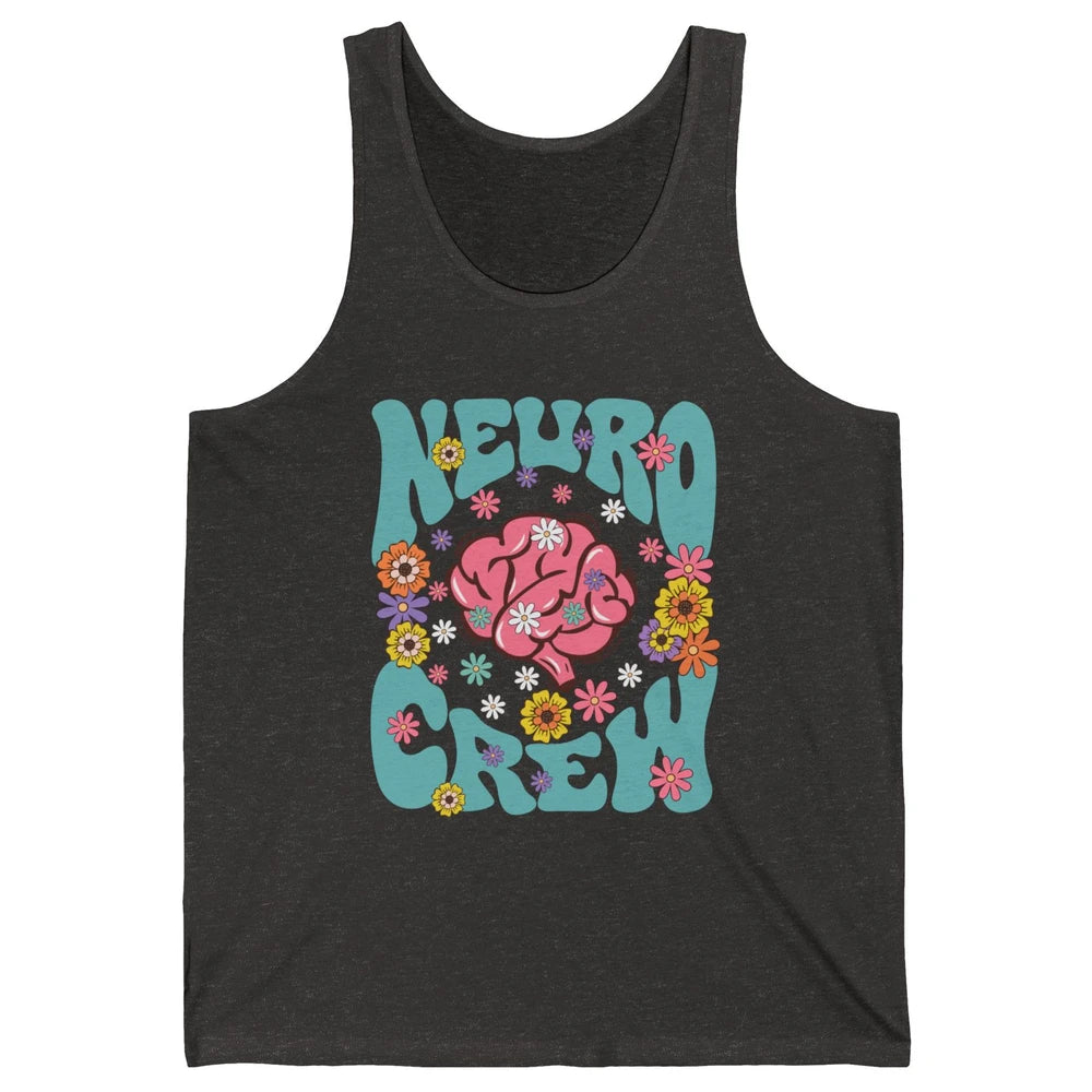 Retro Floral Neuro Crew Nurse Life Neurologist Neuroscience Unisex Jersey Tank