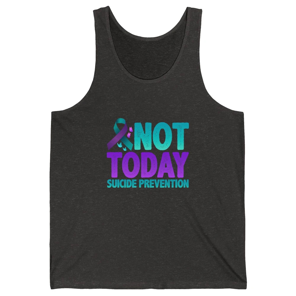 Not Today Ribbon Support Warrior Suicide Prevention Month Unisex Jersey Tank