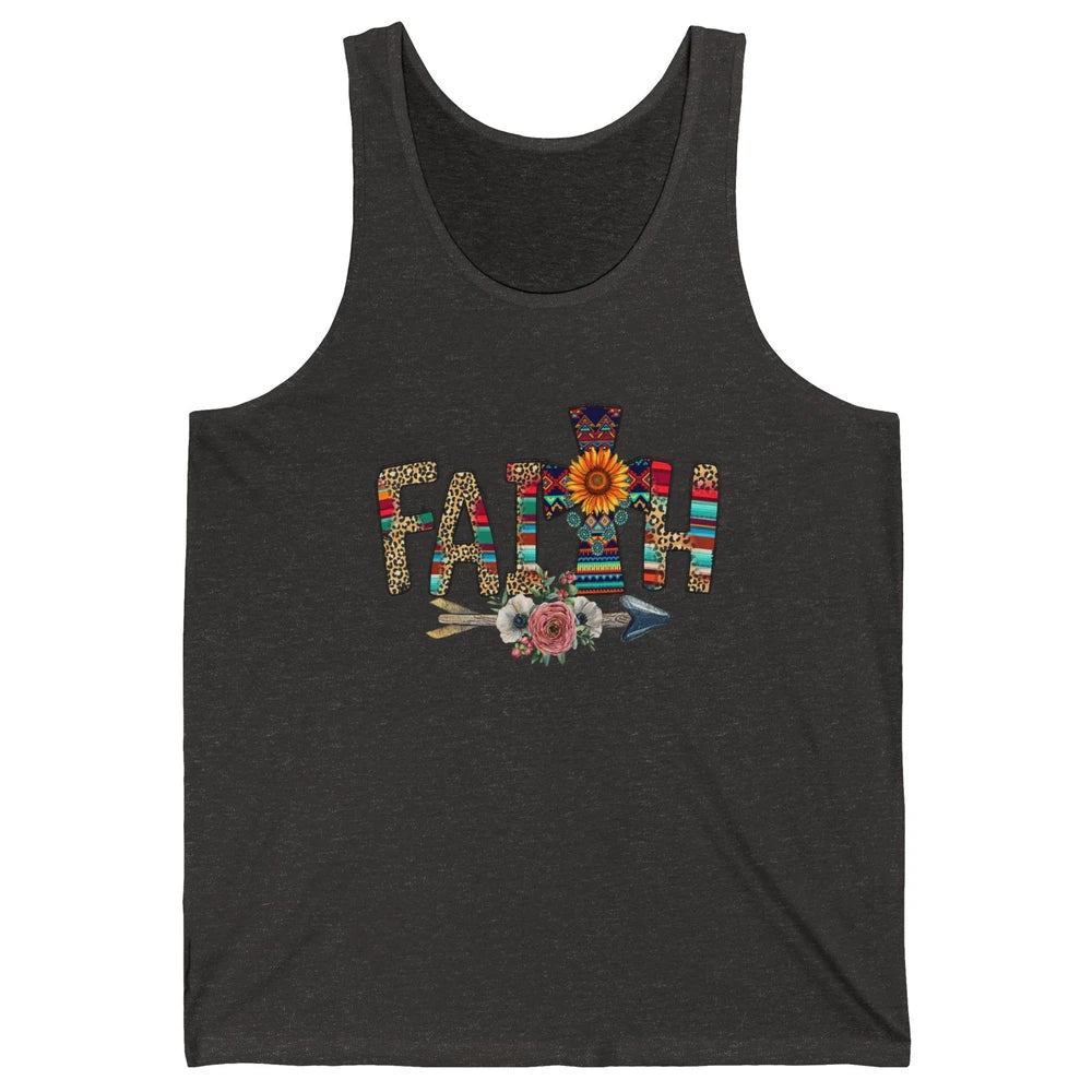 Leopard Serape Faith Religious Western Country Christian God Unisex Jersey Tank