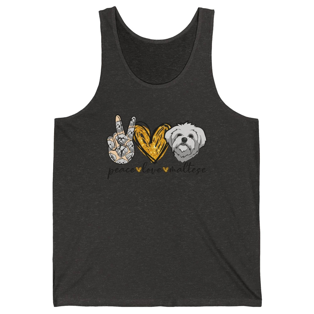 Peace Love Maltese Dog Maltese Dad Mom Mothers Fathers Day Unisex Jersey Tank
