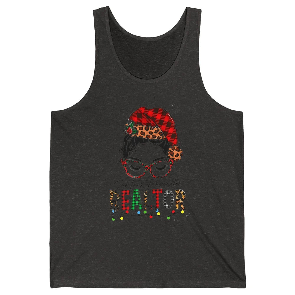 Merry Christmas Xmas Santa Messy Hair Realtor Real Estate Unisex Jersey Tank