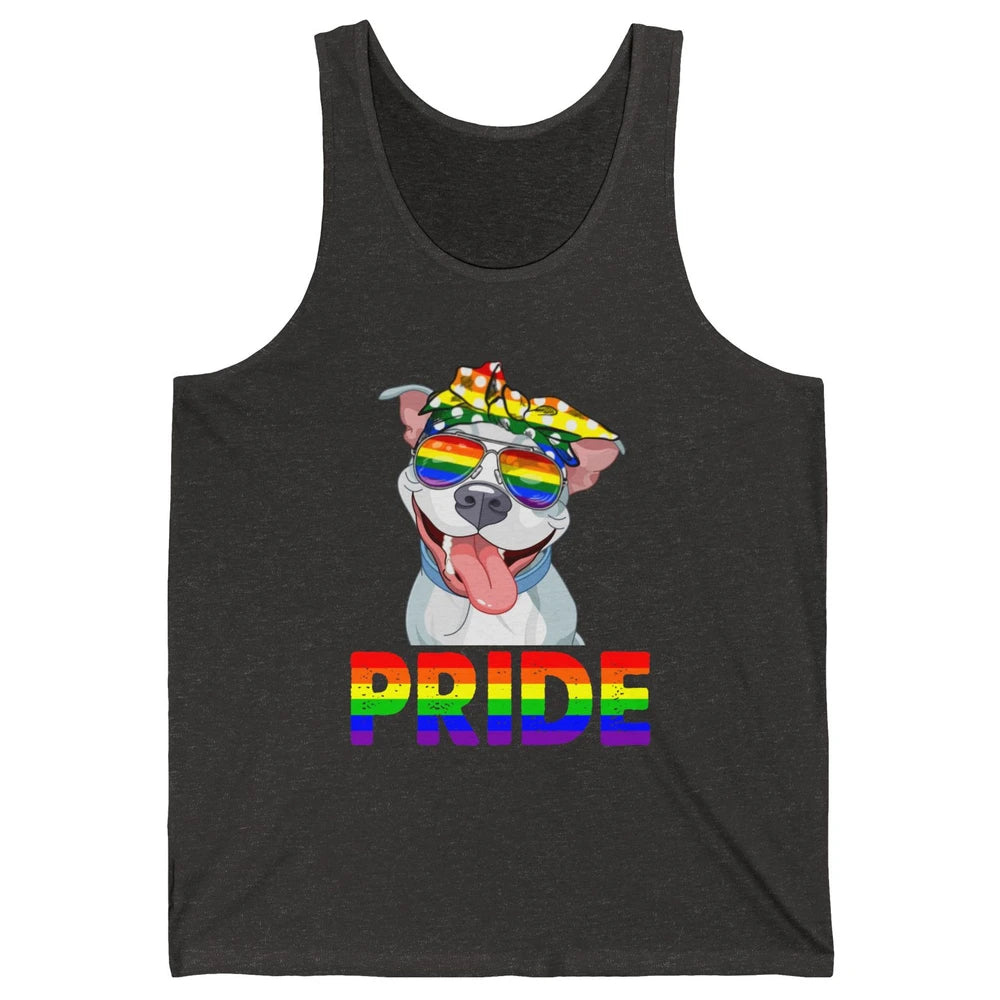Pitbull Pride Dog Mom LGBT Gay Pride Month Unisex Jersey Tank