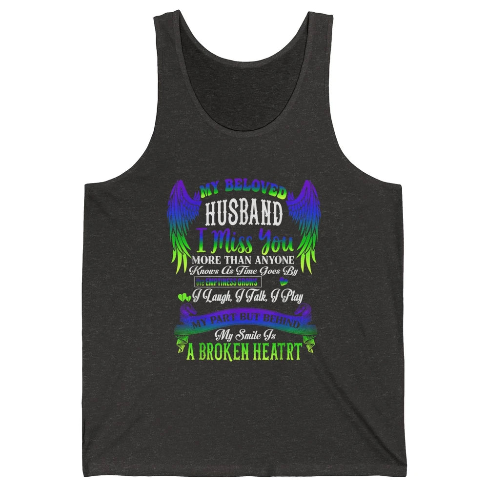My Husband My Angel In Heaven Love Miss You Husband Wings Unisex Jersey Tank