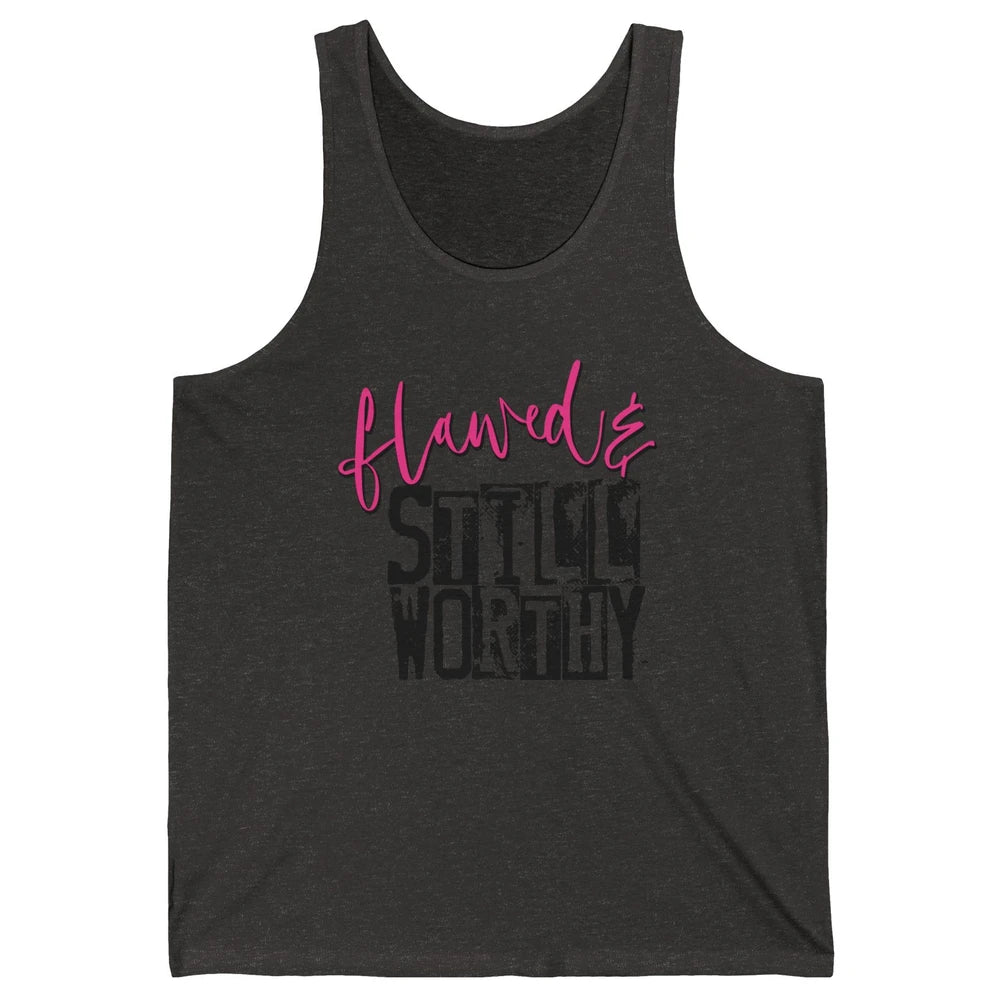 Retro Flawed But Still Worthy Bible Christian Religious Unisex Jersey Tank