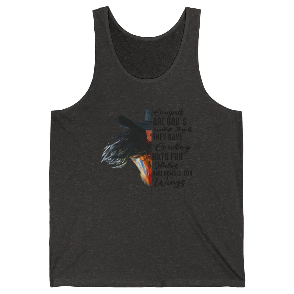 Retro Cowgirls Are God's Wildest Angel Western Country Rodeo Unisex Jersey Tank