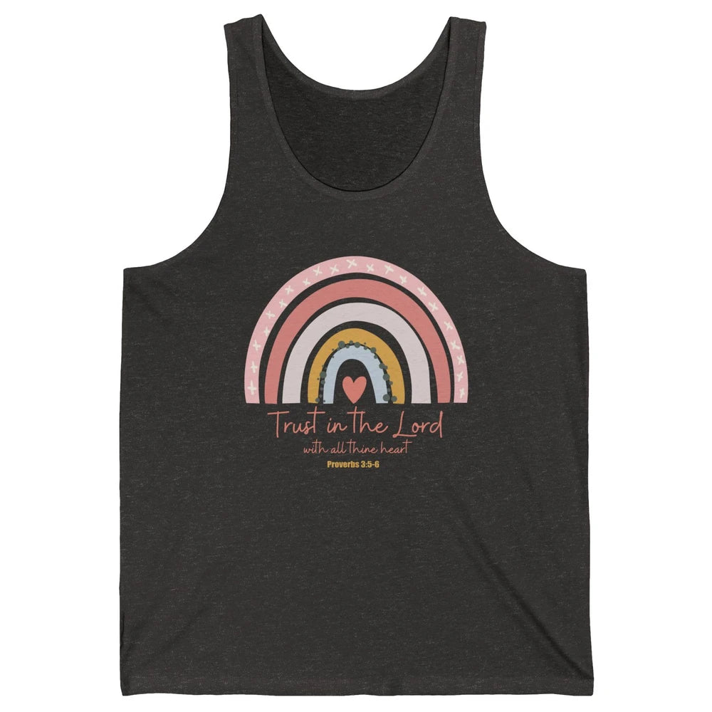 Rainbow Trust In The Lord With All Heart Christian Religious Unisex Jersey Tank