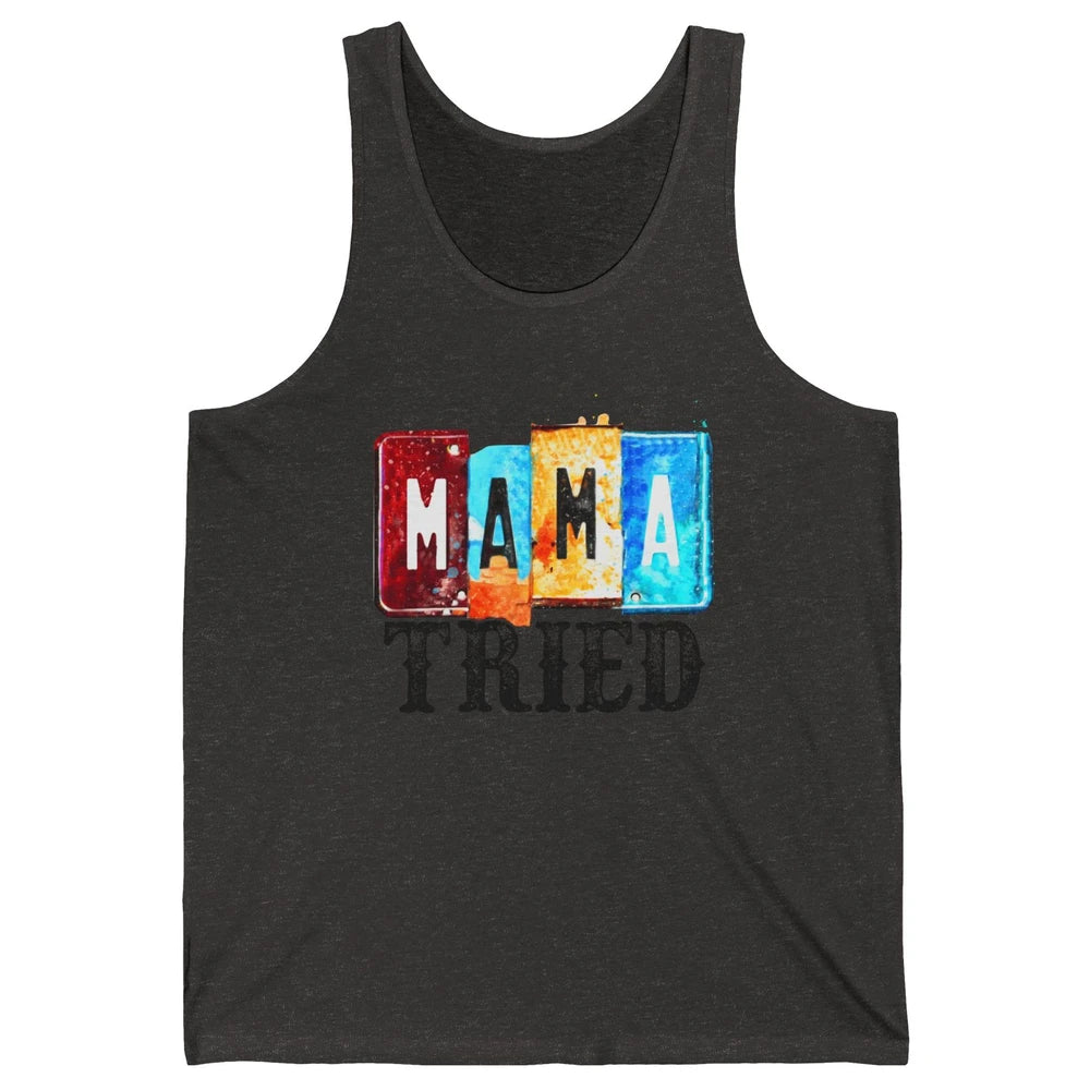 Retro Mama Tried Beer Mama Western Country Mama Cowgirl Gift Unisex Jersey Tank