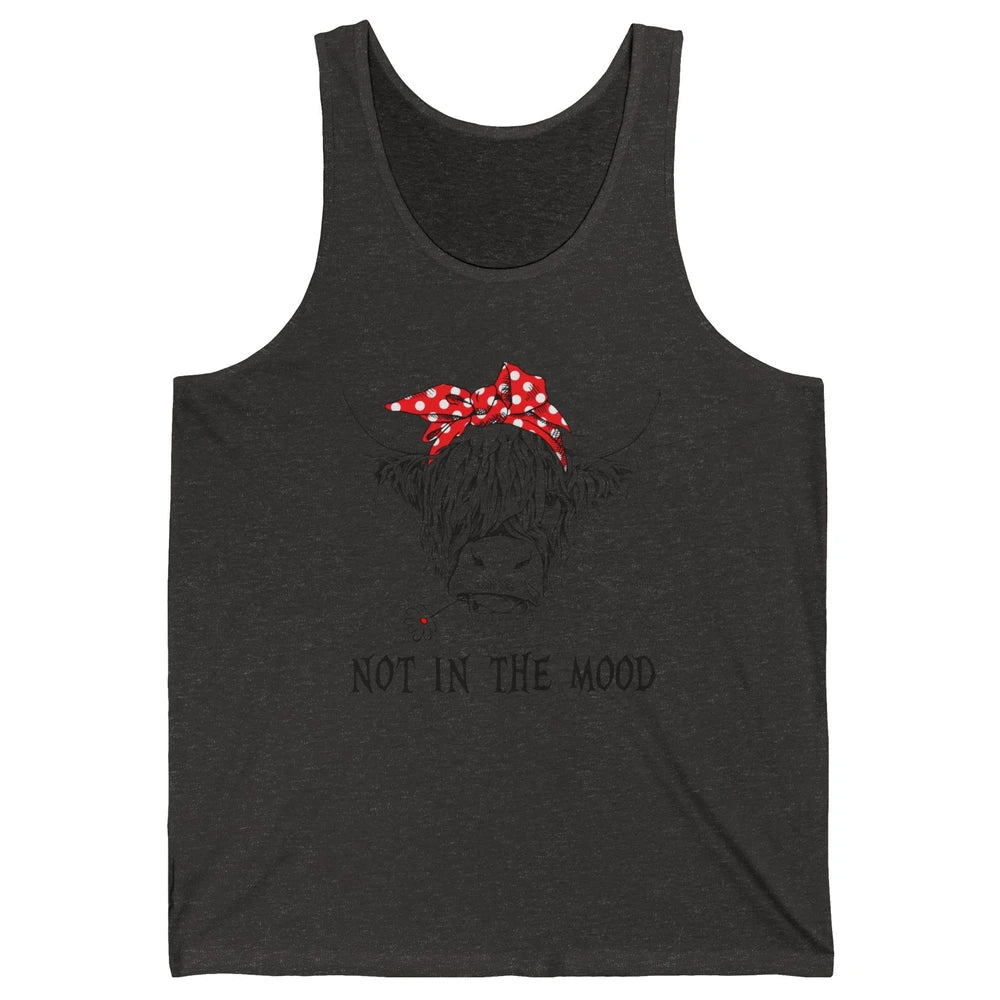 Funny Highland Cow Bandana Not In The Mood Western Cattle Unisex Jersey Tank