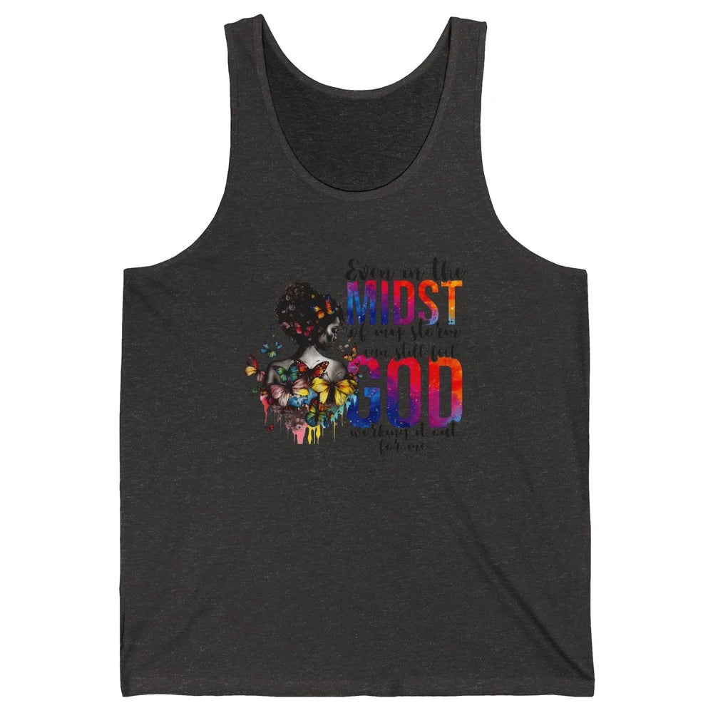 Butterfly Christian Girl Faith Even In The Midst Of My Storm Unisex Jersey Tank