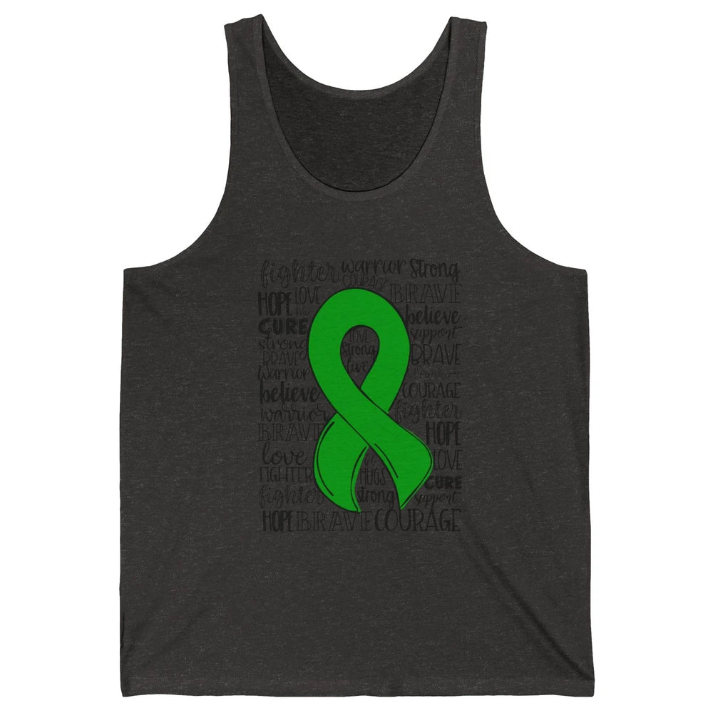 PANS/PANDAS Awareness Floral Green Ribbon Hope Love Cure Unisex Jersey Tank