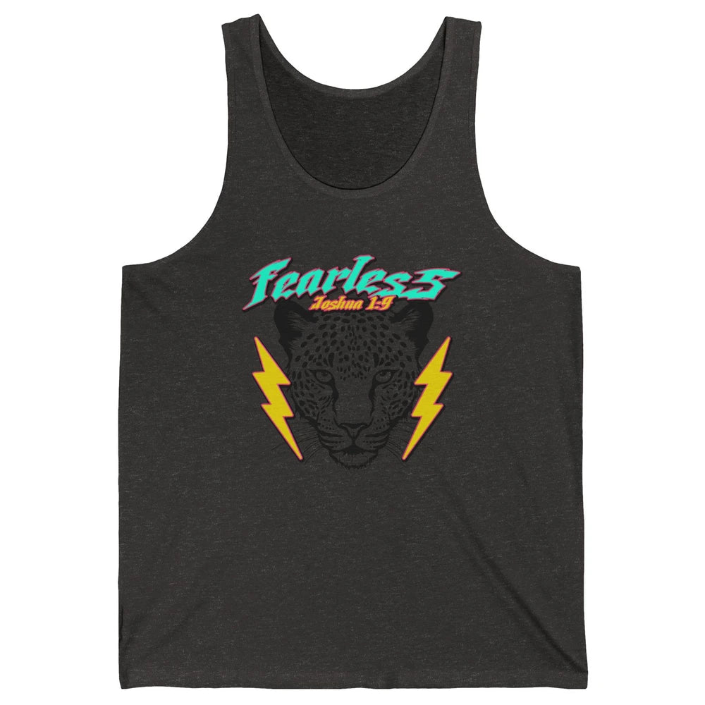Christian Cheetah Fearless Bible Lightning Bolt Religious Unisex Jersey Tank