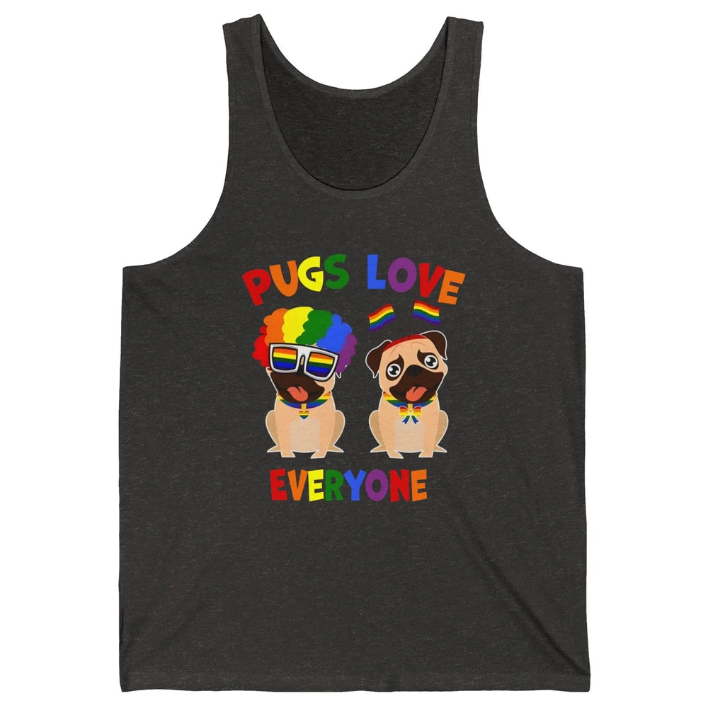 Pride Parade Pugs Love Everyone LGBT Pugs Gay Pride LGBT Unisex Jersey Tank