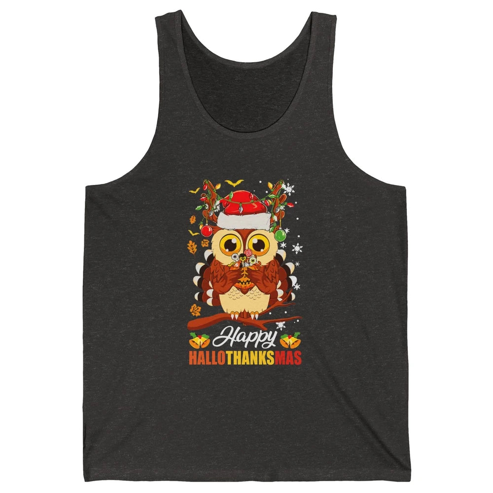 Owl Halloween Owl Thanksgiving Owl Christmas Owl Lovers Gift Unisex Jersey Tank
