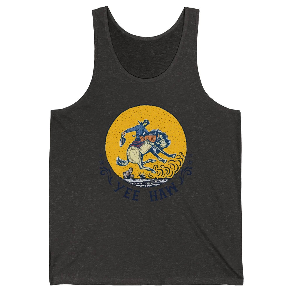 Retro Cowboy Yeehaw Western Country Cowgirls Horse Lovers Unisex Jersey Tank