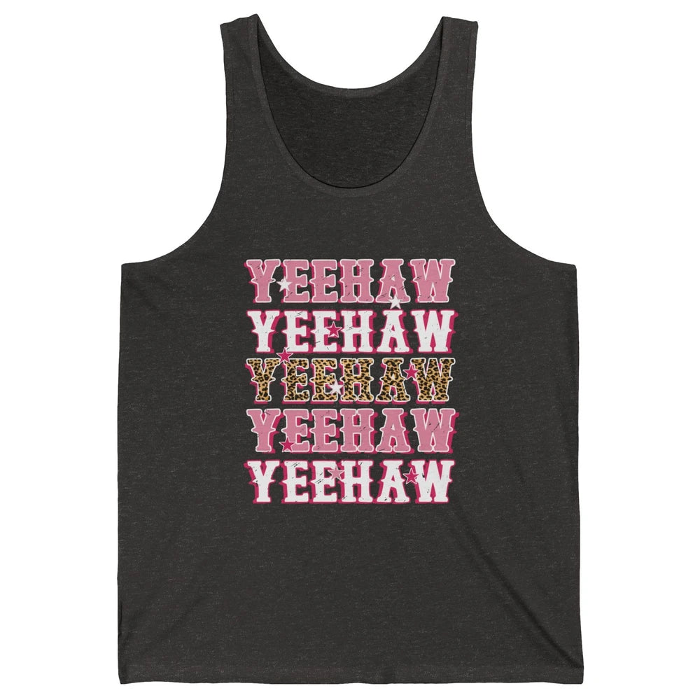 Retro Leopard Yeehaw Western Country Cowboy Cowgirl Costume Unisex Jersey Tank