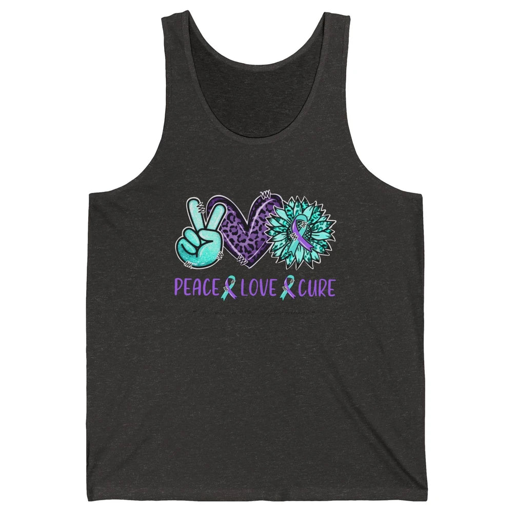 PNES Awareness Ribbon Peace Love Cure Leopard Sunflower Unisex Jersey Tank