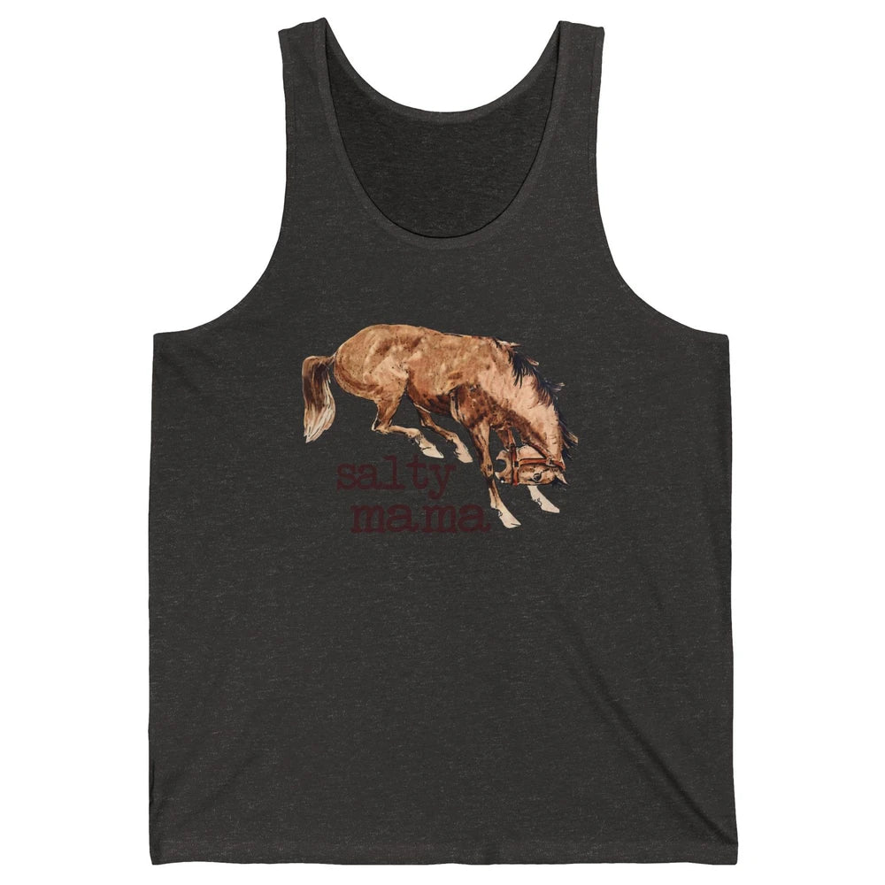 Retro Cowgirl Salty Mama Horse Lovers Western Country Cowboy Unisex Jersey Tank