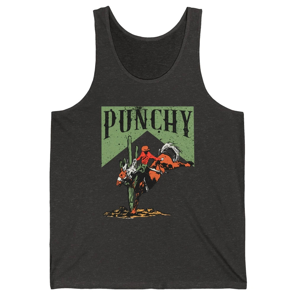 Retro Cowboy Rodeo Punchy Bucking Horse Western Country Unisex Jersey Tank