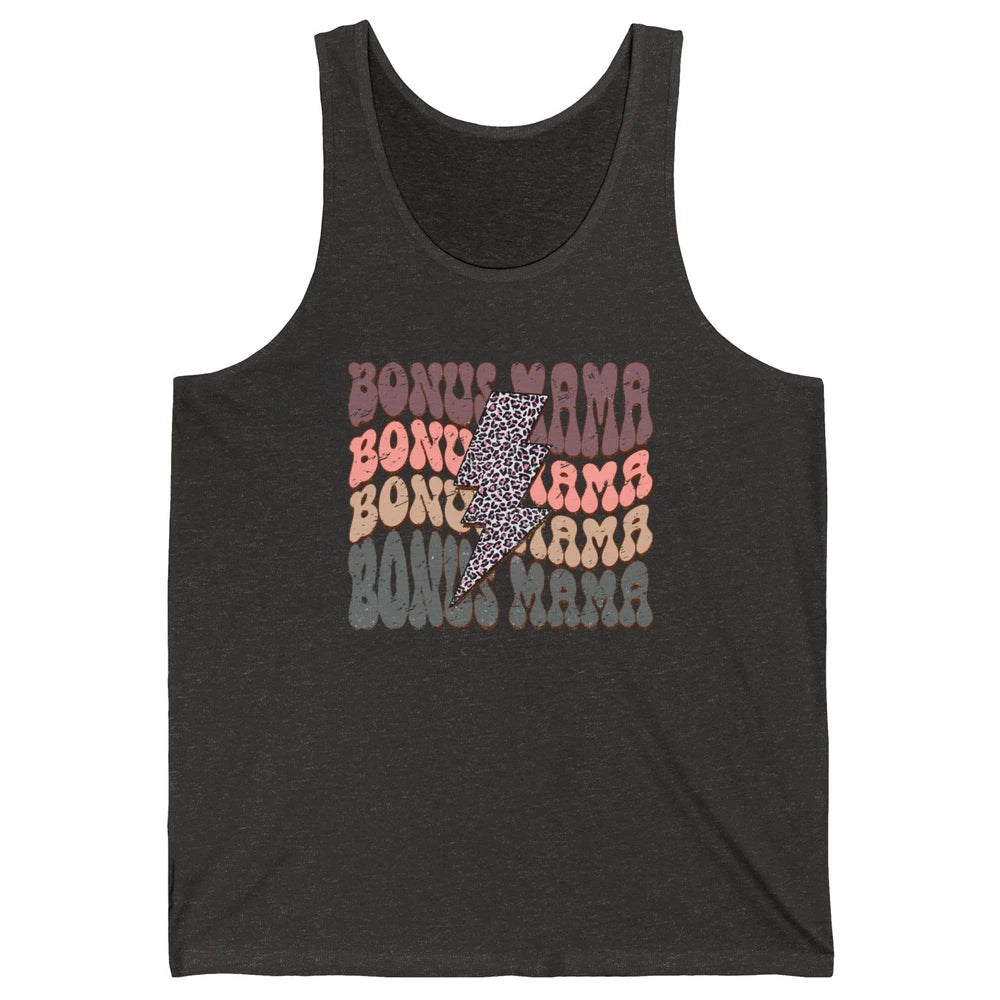 Retro Bonus Mama Leopard Lightning Bolt Western Stepmother Unisex Jersey Tank
