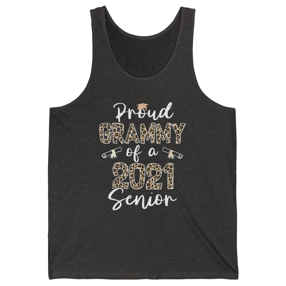 Proud Grammy Of A 2021 Senior Senior 2021 Grad Party Leopard Unisex Jersey Tank