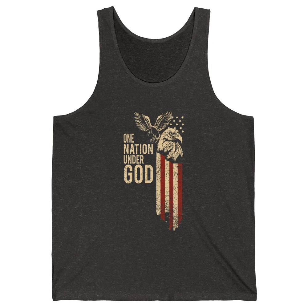 One Nation Under God Flag 4th Of July Independence Patriotic Unisex Jersey Tank