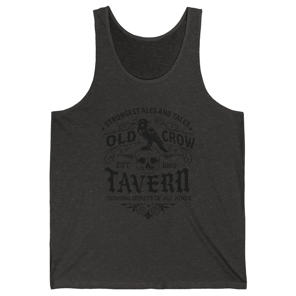 Old Crow Farmhouse Tavern Serving Spirit All Kinds Halloween Unisex Jersey Tank