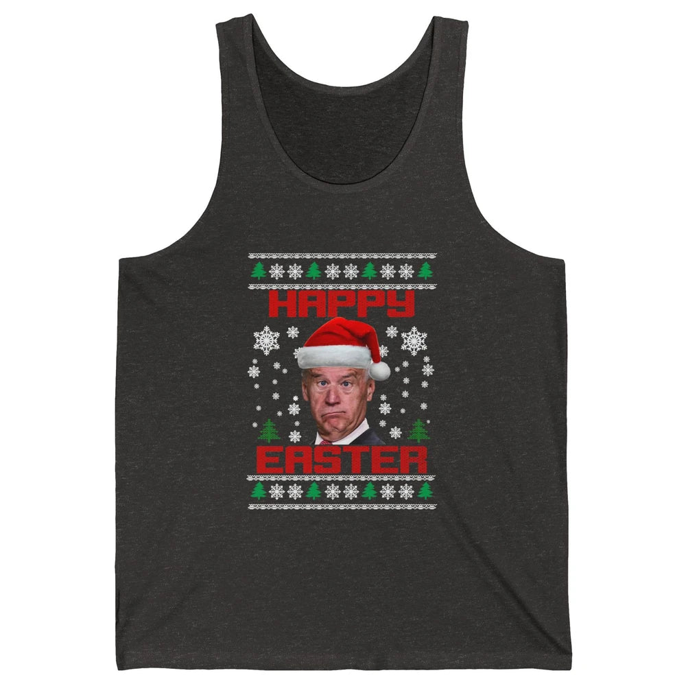 Funny Joe Biden Happy Easter Christmas Anti Joe Liberals Unisex Jersey Tank