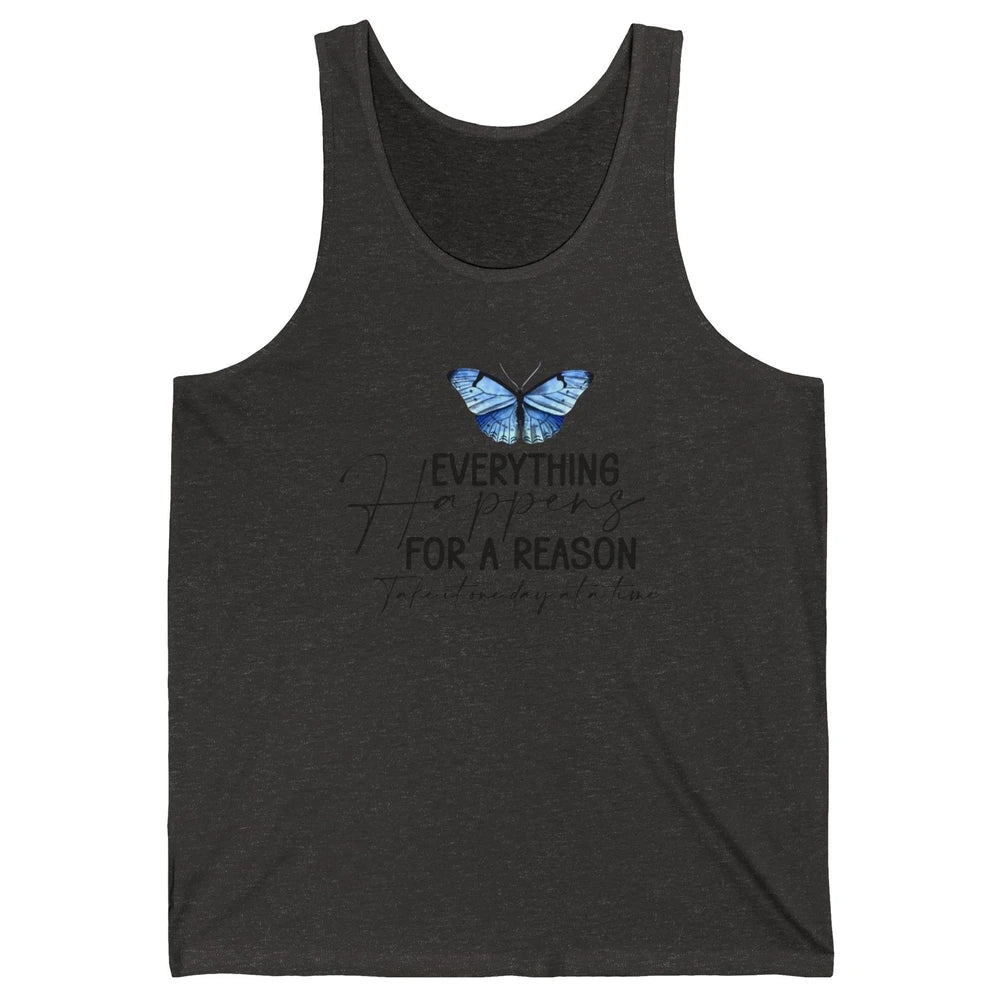 Retro Groovy Everything Happens For A Reason Inspirational Unisex Jersey Tank