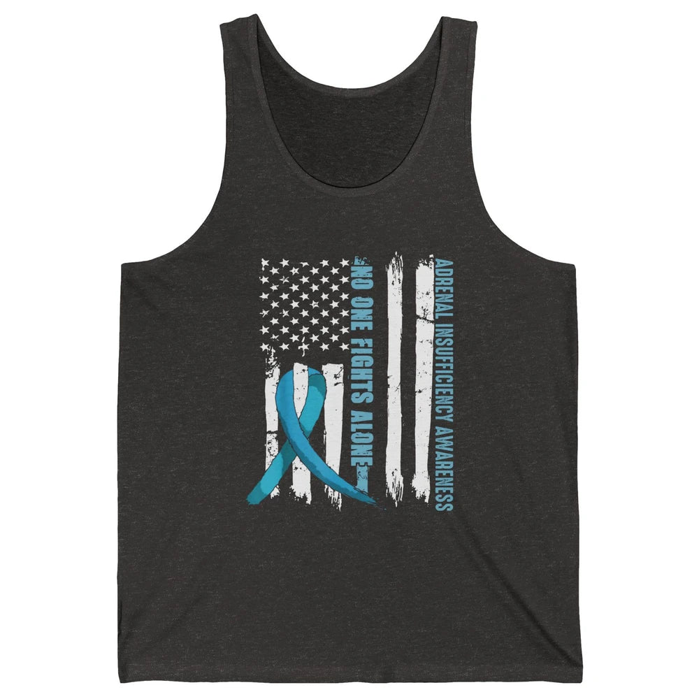 Adrenal Insufficiency Awareness No One Fight Alone US Flag Unisex Jersey Tank