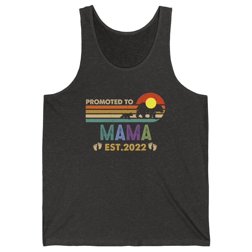 Retro Mama Bear Promoted To Mama Est 2022 First Mothers Day Unisex Jersey Tank