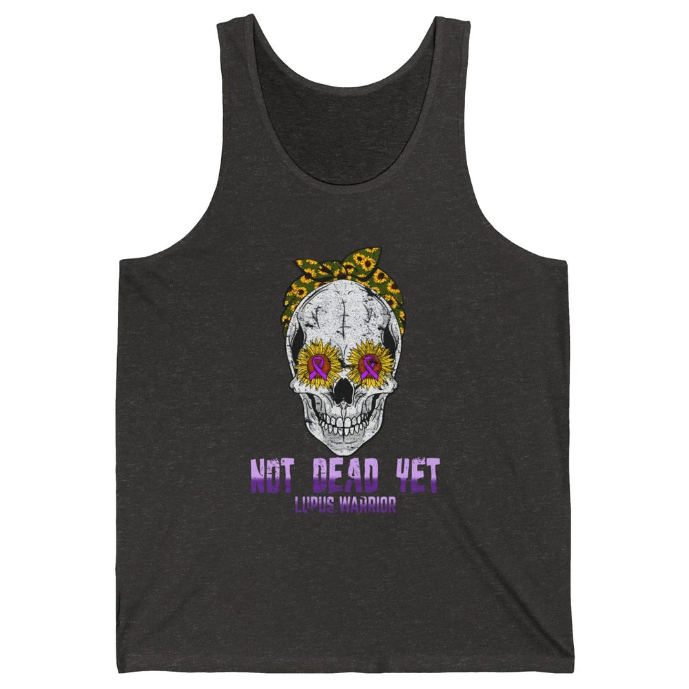 Not Dead Yet Skull Lupus Awareness Funny Sunflower Skeleton Unisex Jersey Tank