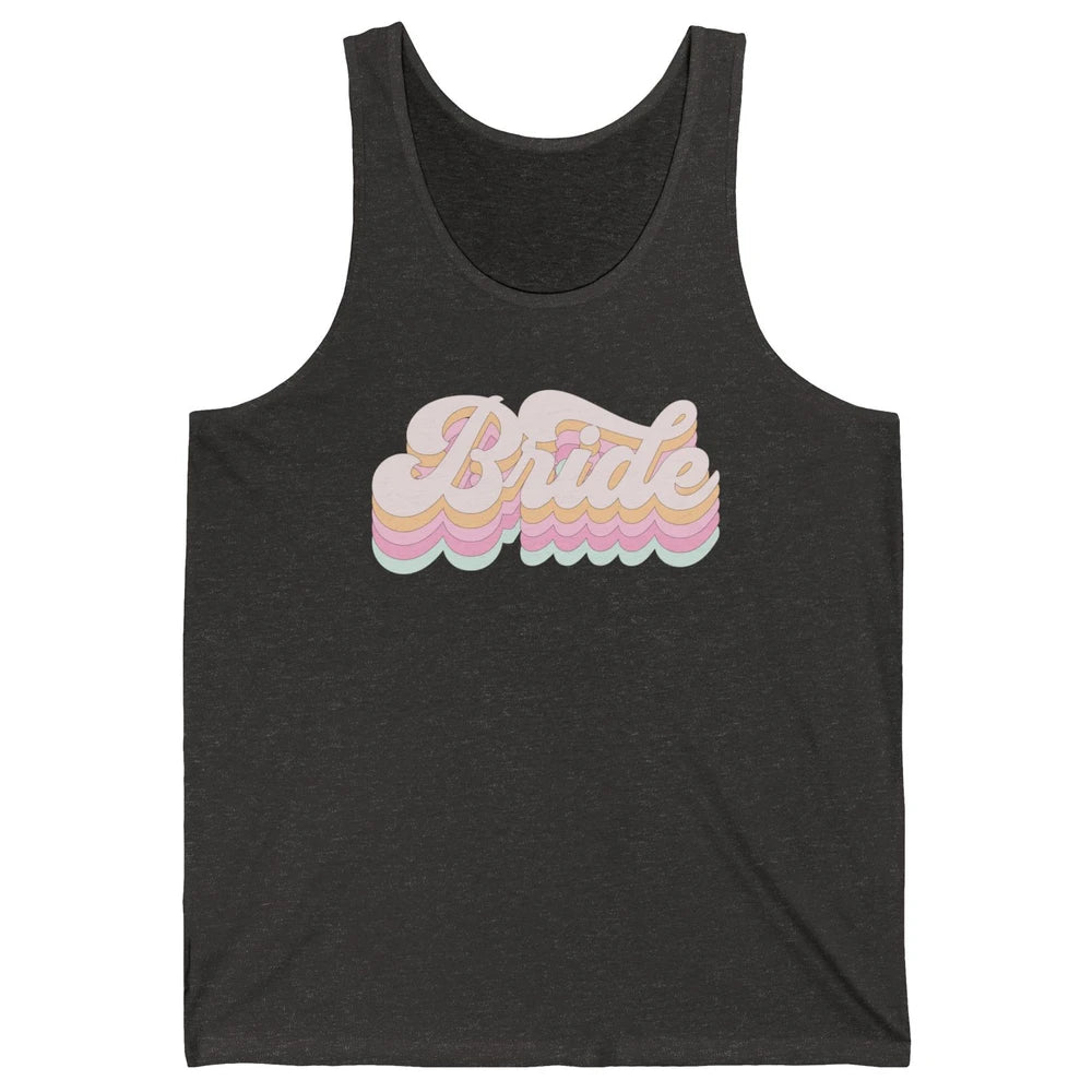 Retro 70s Bride Bachelorette Bridal Party Engagement Trendy Unisex Jersey Tank