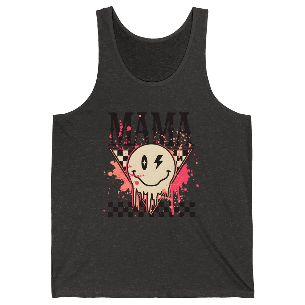 Retro Mama Lightning Bolt Smiling Face Western Mothers Day Unisex Jersey Tank